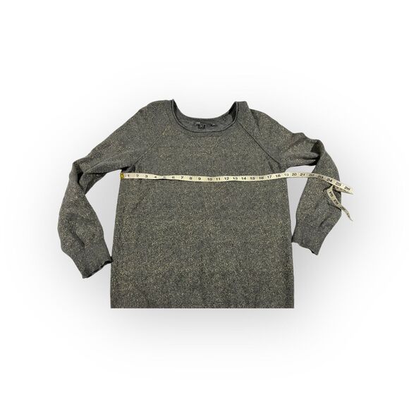 Vince Womens Pullover Oversized Crew Neck Gold Glitter Sweater Gray Cashmere S - Picture 3 of 10